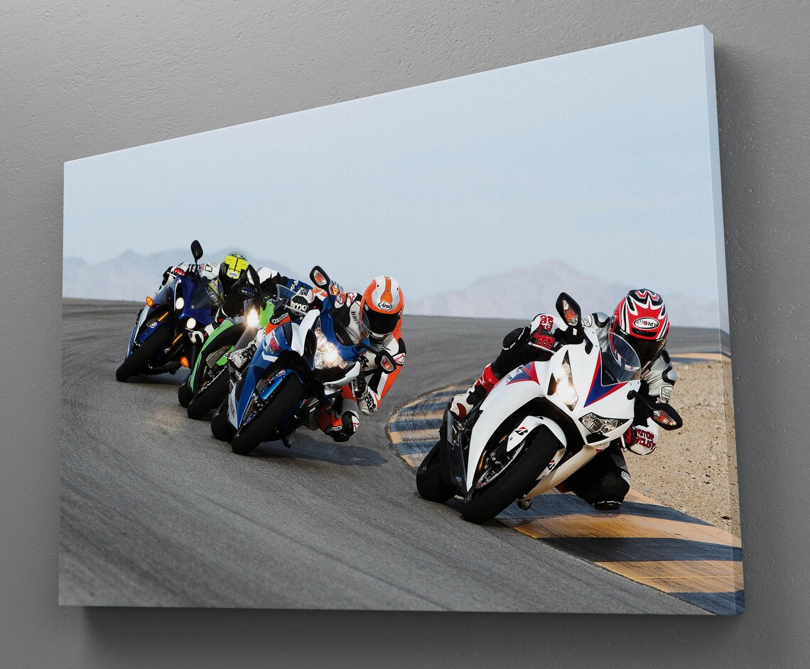 Motorsport Canvas Prints Motor Racing Wall Art Motorcycle Etsy