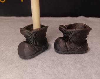 Botas de gnomo, 1 par (negro brillante)