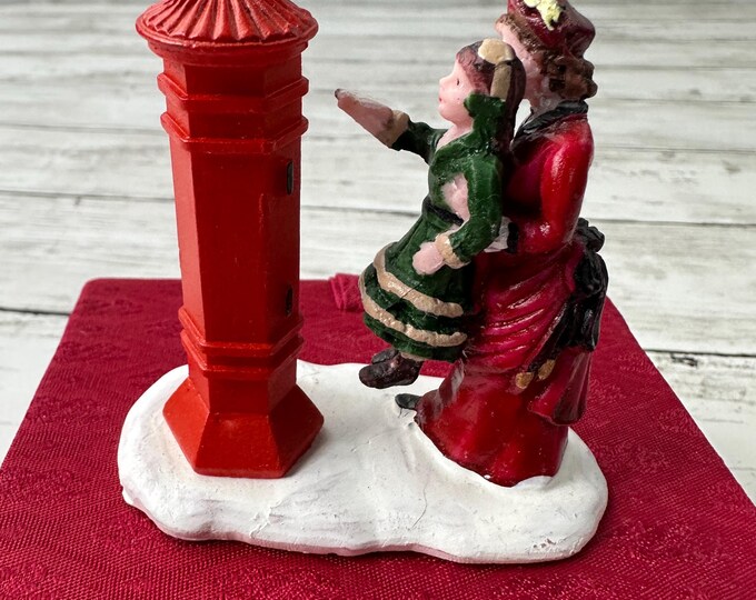 Lemax christmas village figurines et of three santa figurine hobby