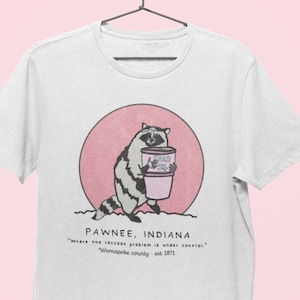 Pawnee Indiana Tee, Pawnee Vintage Shirt, Parks & Rec Shirt, Retro Shirt, Raccoon Shirt, Leslie Knope Shirt