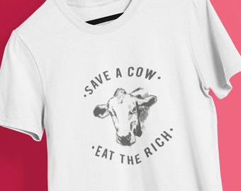 Eat the Rich Vegetarian Activist Graphic Tee Shirt