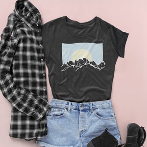 Mountains Tee, Mountains T-shirt, Graphic Tee, Cool Shirt, Art Shirt, Colorado Shirt, Yoga Shirt