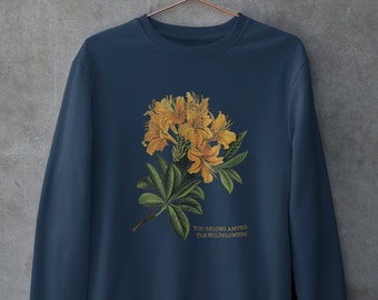 Among Wildflowers sweatshirt, botanical sweatshirt, vintage style flower sweatshirt, cottagecore sweatshirt
