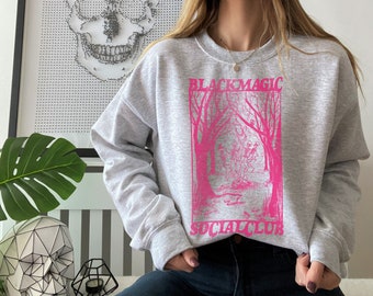 Black Magic Sweatshirt, Halloween Sweatshirt, Spooky Season Sweatshirt, Halloween shirt, Witch Sweatshirt, Skeleton Sweatshirt, Aesthetic