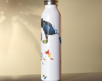 Artist Water Bottle, Paint Splatter Water Bottle, Painter Gift, Artist Gift, 20oz Stainless Steel Bottle, Art Studio Gift