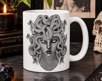 Medusa Mug, Greek Mythology Mug, Medusa Coffee Cup, Mythology Gift, Greek Goddess Mug, Gothic Mug, Mythology Lover Gift