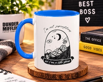 Michael Scott Mug, The Office Mug, I'm Not Superstitious But I Am A Little Stitious, Funny Coffee Mug, The Office Fan Gift, The Office Gift