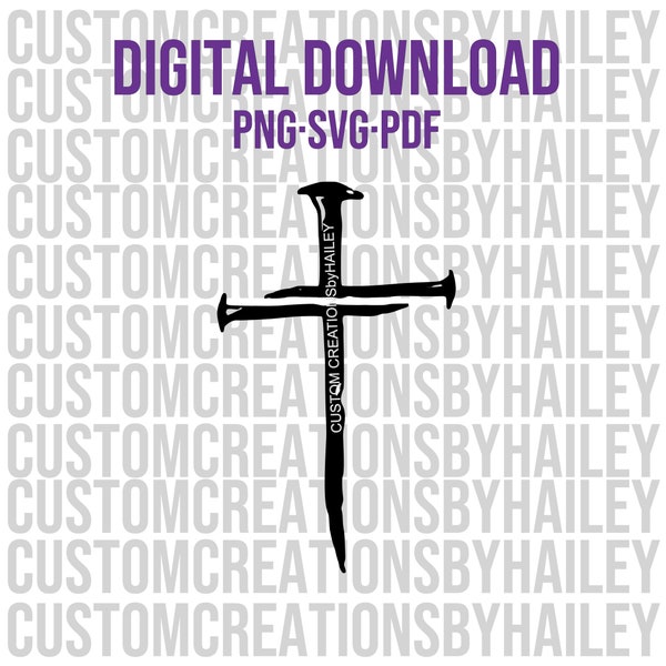 Cross of Nails - Digital Download-SVG, PNG, PDF