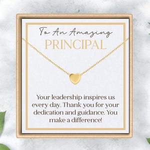 principal appreciation gifts - Dainty Heart Necklace with Sentimental Card and Gifting Box Included