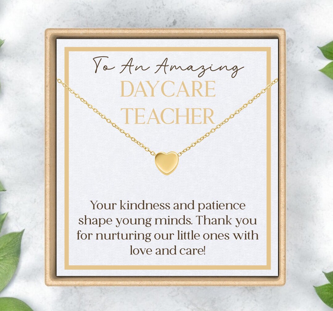 Daycare Teacher Appreciation Gifts - Dainty Heart Necklace With ...