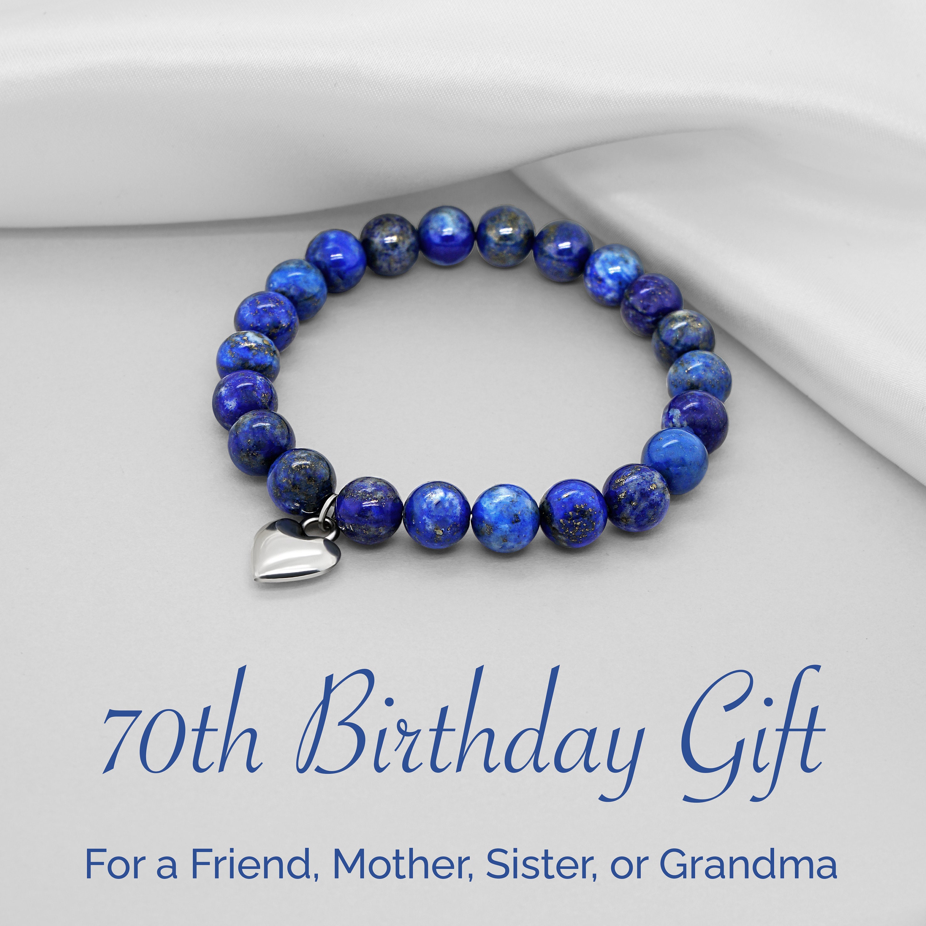 70th Birthday Milestone Bracelet & Meaningful Message Card for Women