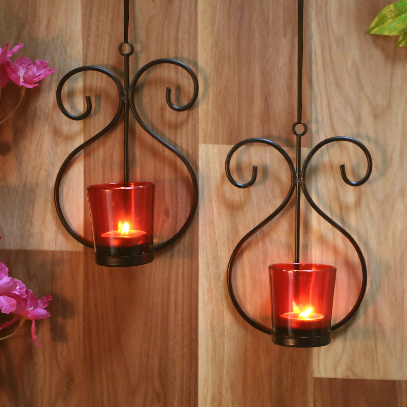 Wall Mount Tealight Candle Holder Metal Sconce with two Etsy