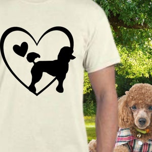 Breed Heart Poedel Standaard Miniatuur SVG PNG JPG digitale download Cricut Silhouette voor persoonlijk gebruik