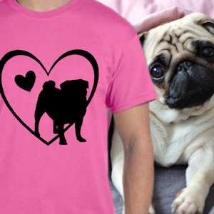 Breed Heart Pug Alien Dog SVG PNG JPG descarga digital Cricut Silhouette para uso personal