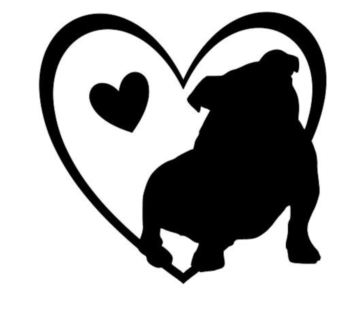 Breed Heart English Bulldog SVG PNG JPG digital download | Etsy