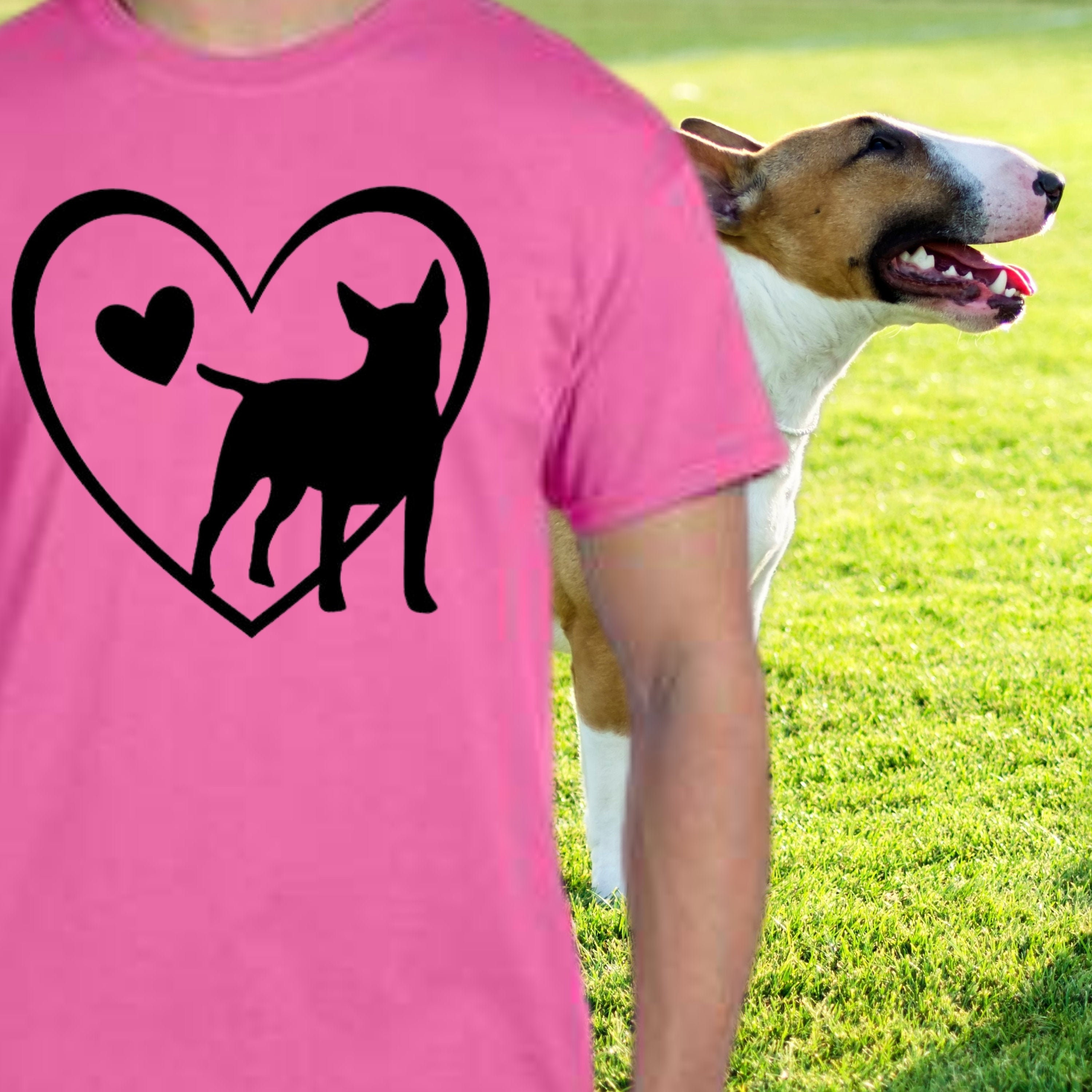 Bull Terrier Heart Pattern Print Men Pullover Hoodie