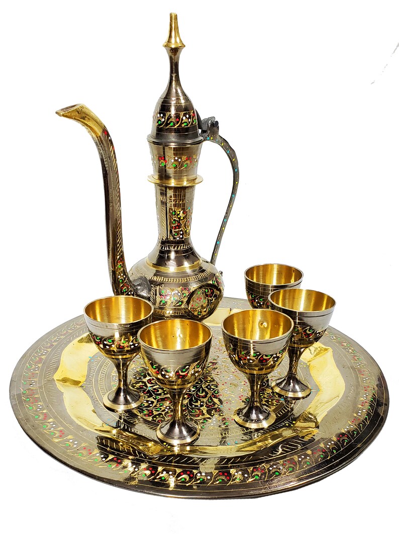 Vintage Antique Style Handmade Brass MOROCCAN Tea Set Brass Etsy
