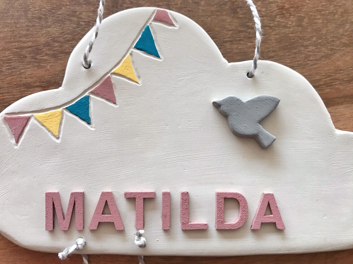Personalized name tag for nursery wall decoration made of Etsy