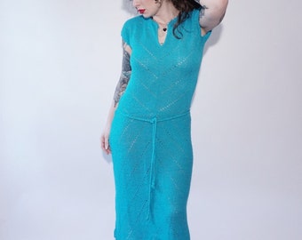 70’s Turquoise Knit Dress