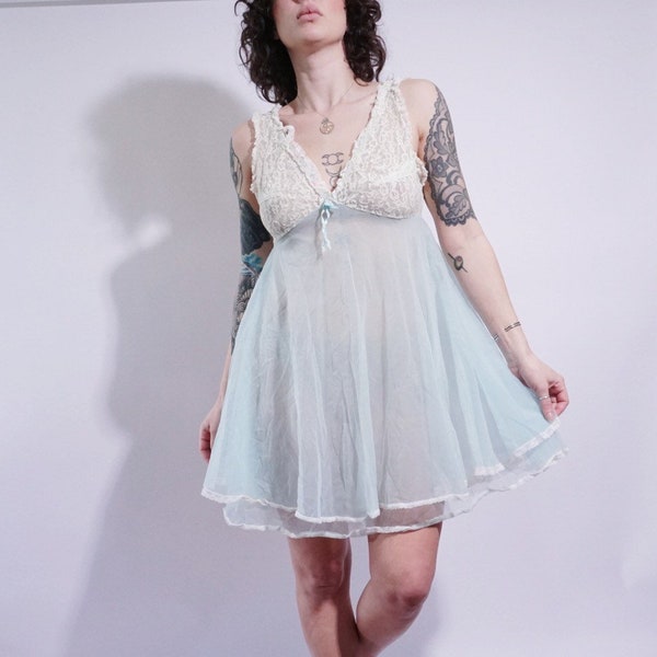 60’s Black Babydoll Robe