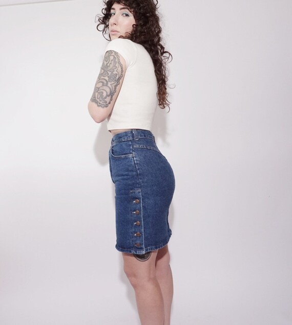 90’s Mixed blues denim skirt