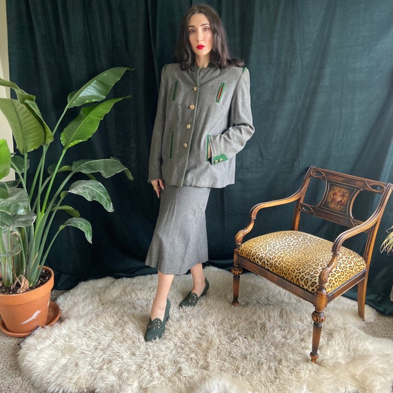 late 1940's wool skirt suit