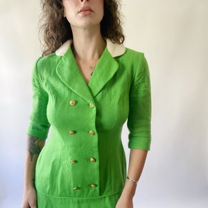 60s Kelly Green Drop Waist Dress image 5