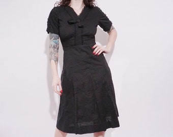 50’s Cotton Black Dress