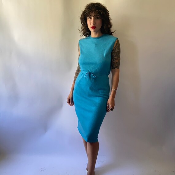 60's Blue Jantzen Knit Dress