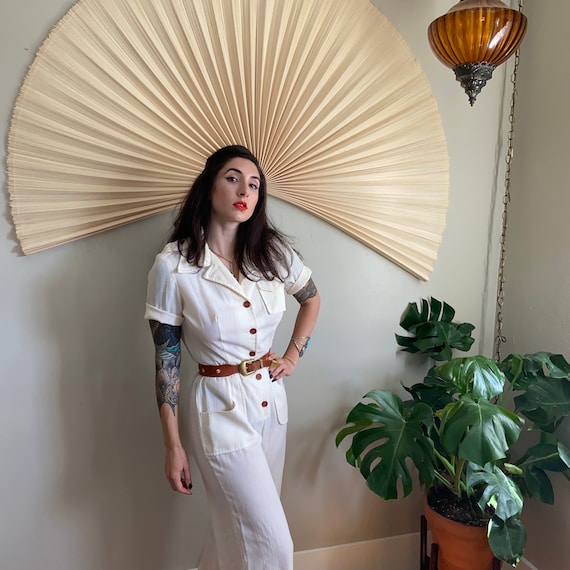 1970's Linen jumpsuit