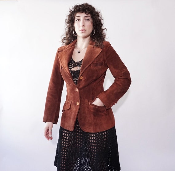 70’s Brown Suede Blazer - image 2