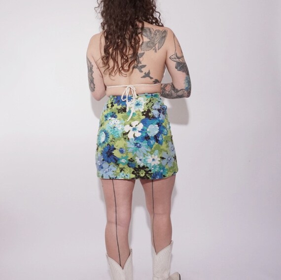 60’s Watercolor Floral Mini Skirt - image 3