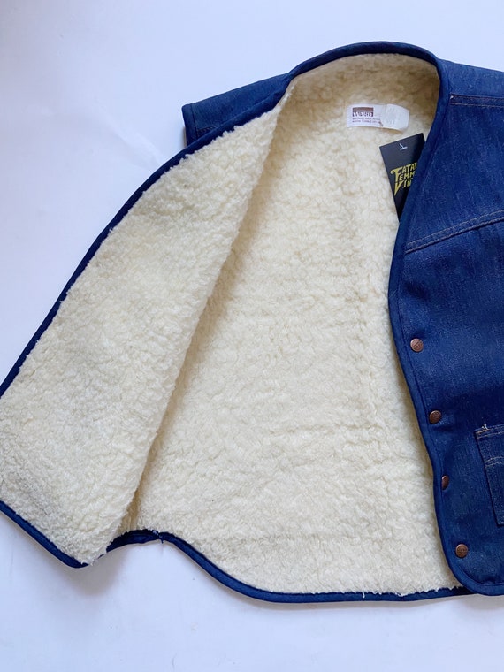 70’s Denim Shearling vest - image 7