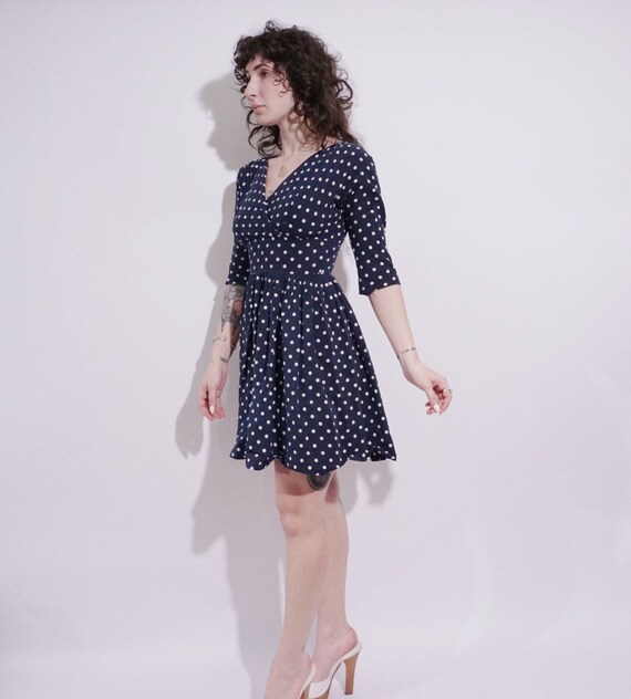 50’s Navy Polkadot Dress - image 4