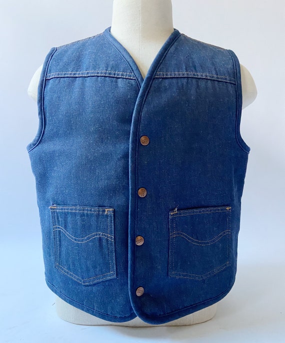 70’s Denim Shearling vest - image 1