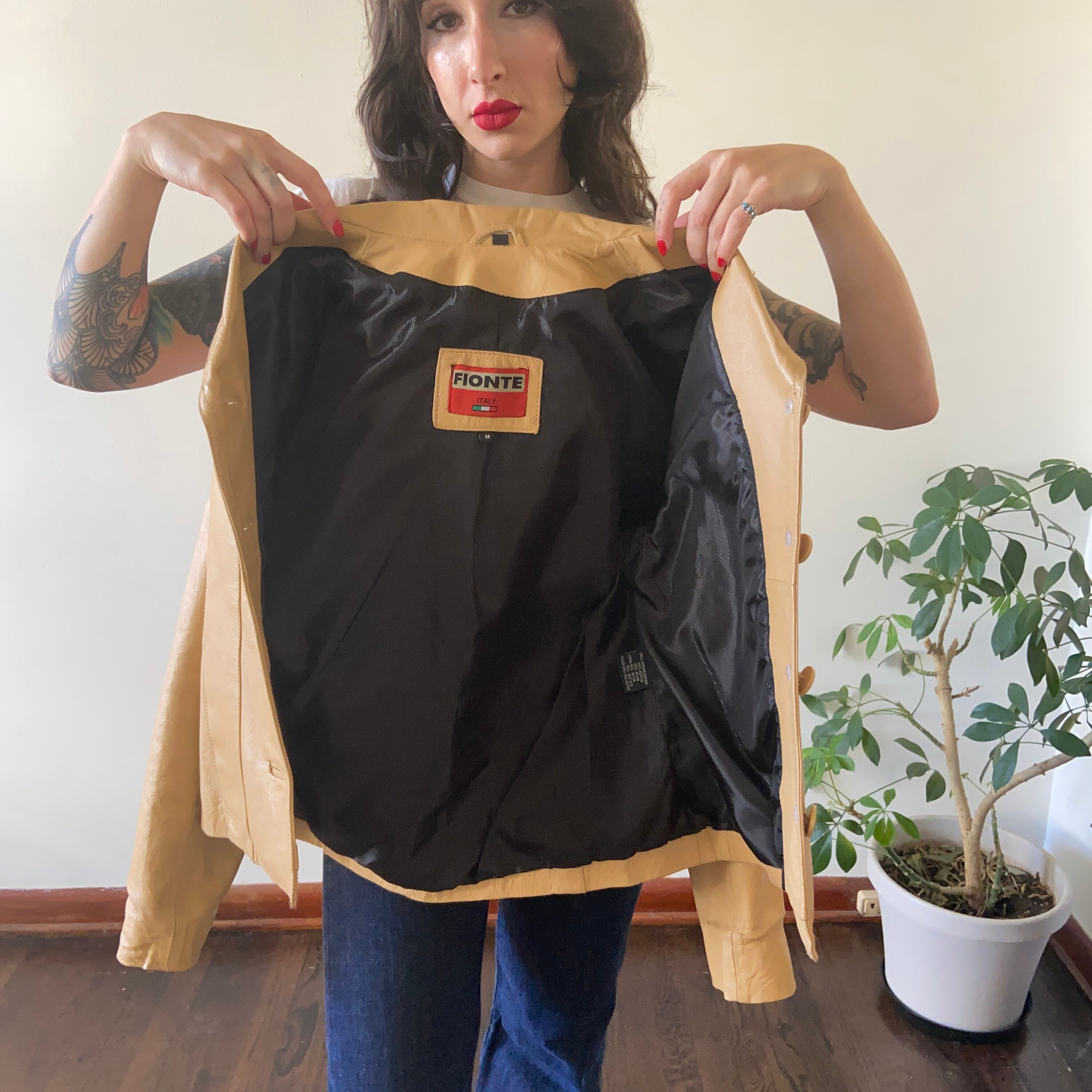 Y2K Italian Leather Jacket - Etsy