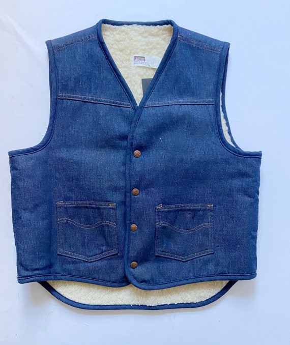 70’s Denim Shearling vest - image 8