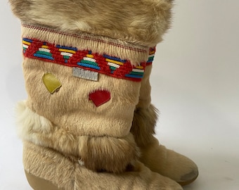 80’s Fur Moccasin Boots