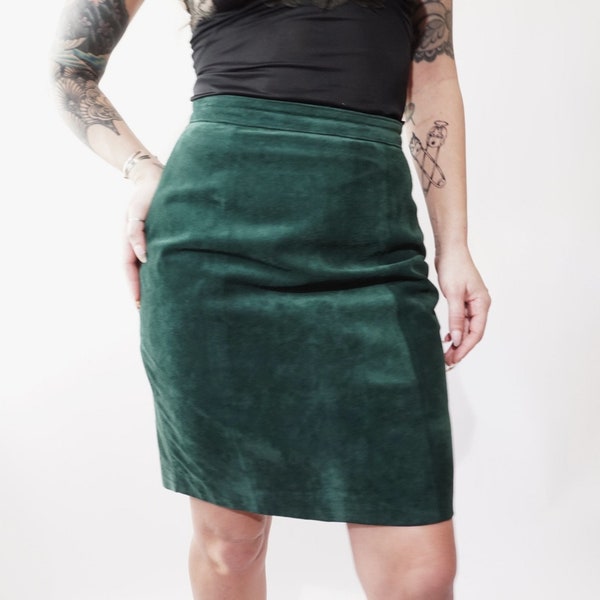 90’s Gitano Green Suede Mini Skirt