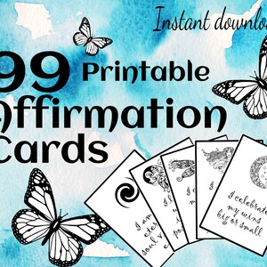 Cartes d'autonomisation des femmes, 99 cartes d'affirmation positive, Prendre soin de soi, Imprimable, Inspiration quotidienne, Amour de soi, estime de soi, confiance en soi,