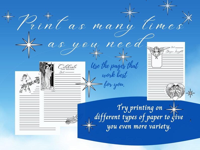 Printable Oracle Card Journal Pages for Angel Card Readings & More ...
