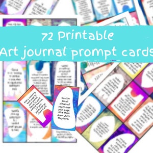 72 druckbare Art Journal Prompt Karten, Mixed Media Techniken, digitaler Download, Art Journal Lieferungen,