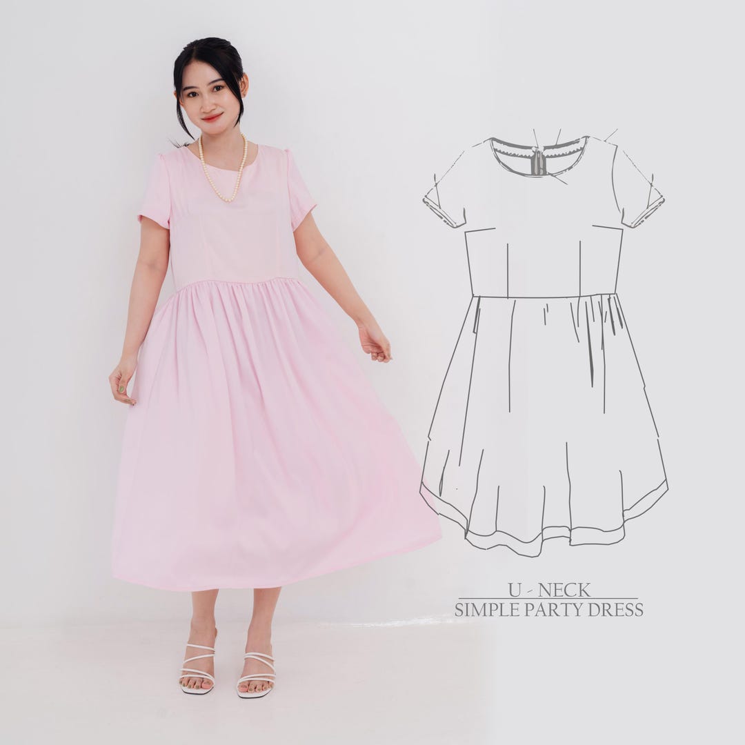 Unity Dress Pattern U-neck Party Dress Sewing Pattern: Beginner Friendly (PDF Download) - Etsy