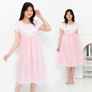 Simple Party Tulle Dress Empire Cut Extended Cap Sleeve PDF Pattern Beginner Friendly Prom Maternity Easy Sewing