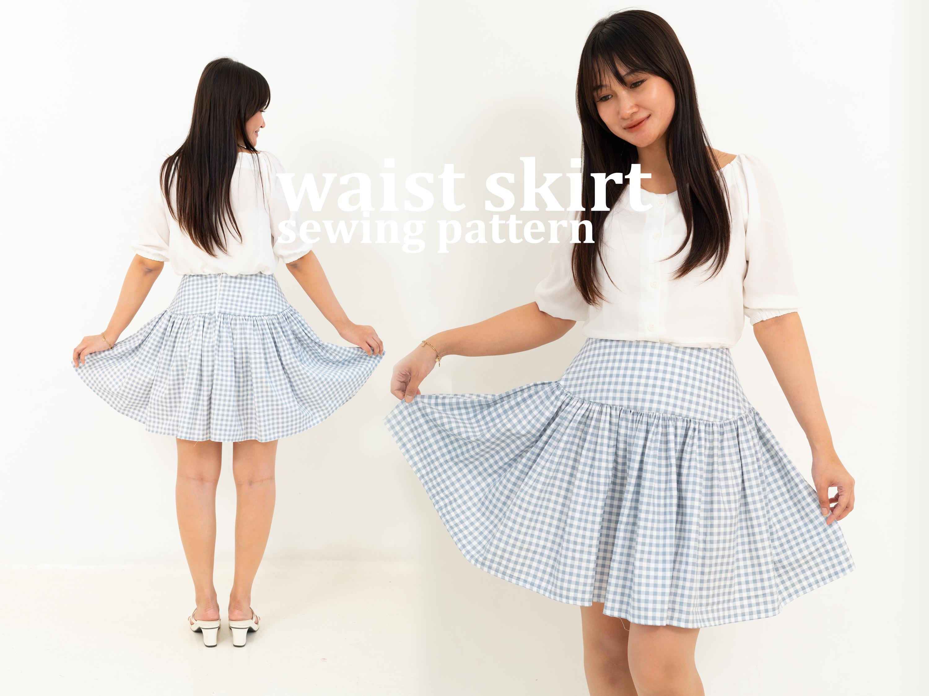 Low Drop Waist Skirt Pattern PDF Download Sewing Tutorial Yoke Casual ...