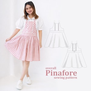 Pinafore Dress PDF Sewing Pattern: Overall Jumper Skirt (A4/A2 Sizes)