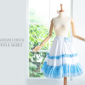 Lady Mesh Skirts Ruffle Frill Asymmetrical High Elastic Waist Fairy Lolita  Skirt