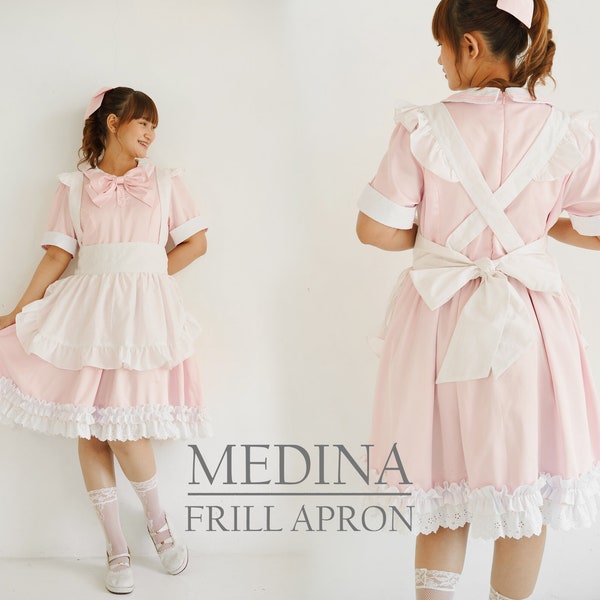 Apron Sewing Pattern Cottagecore Maid Cosplay Kawaii Lolita Fashion Ruffle Frill Pinafore All Size PDF Instant Digital Download