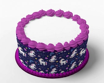 Cake Ribbons Unicorn 4 cake ribbons made of fondant, edible