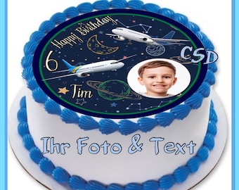 Cake topper birthday / planes, personalised